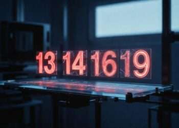 Holographic numbers 13, 14, 16, and 19 floating above a sleek diagnostic table, displaying structural micro-fractures in a clinical blue laboratory setting