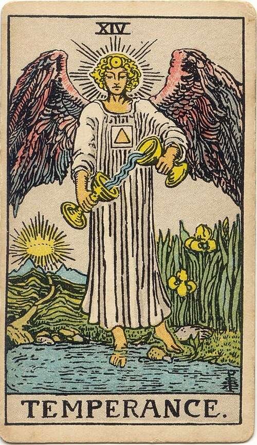 Temperance tarot card, Rider-Waite-Smith 1909