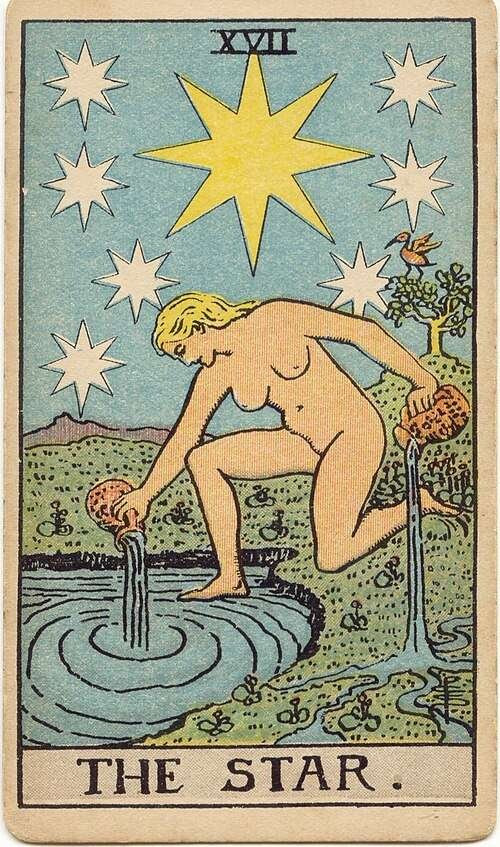 The Star tarot card, Rider-Waite-Smith 1909