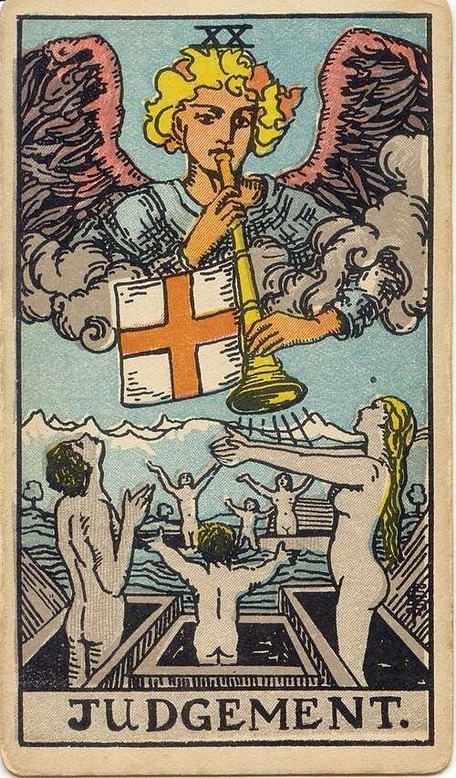 Judgement tarot card, Rider-Waite-Smith 1909
